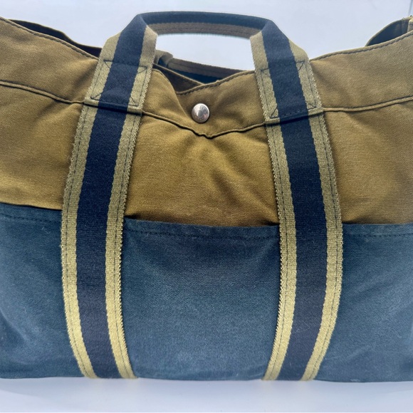 Hermès Tote Canvas Fourre-Tout | Olive & Navy | Authentic - Picture 3 of 15